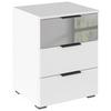Nachtkästchen Skyla Weiß B: 47 cm - Alufarben/Weiß, MODERN, Glas/Holzwerkstoff (47/62/42cm) - Rauch Möbel