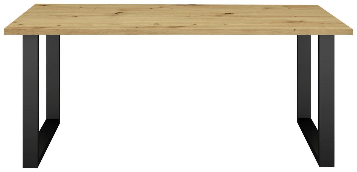 Esstisch Alex Schwarz/eichefarben L: 180 Cm - Eichefarben/Schwarz, MODERN, Holzwerkstoff/Metall (180/90/78cm) - Livetastic