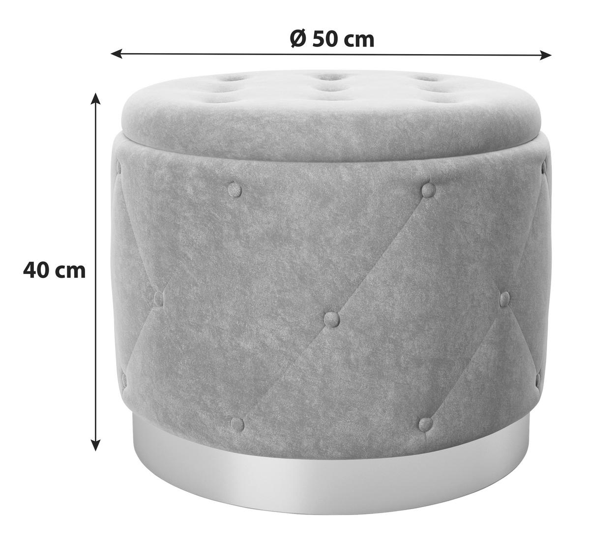 Hocker Pouf Liz Samt Lila H: 40 Cm Mit Stauraum - Petrol, LIFESTYLE, Textil (50/40/50cm) - Playboy