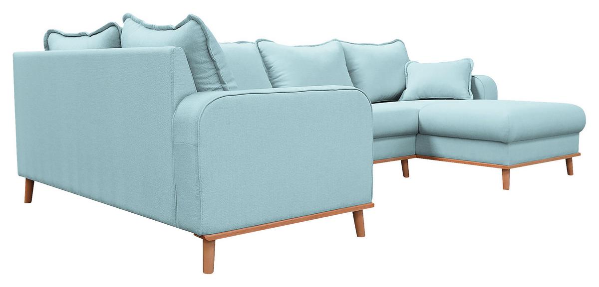 Wohnlandschaft Beata Hellblau U:167x296x170cm - Wengefarben/Hellblau, Design, Textil (167/296/170cm) - Livetastic