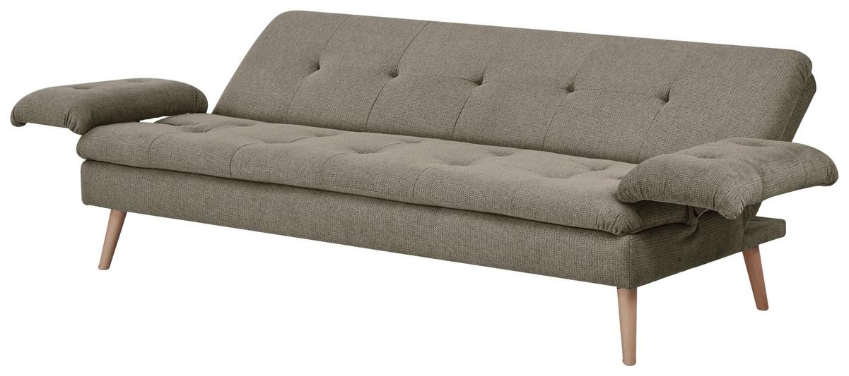 Schlafsofa Armano Braun B: 190 cm - Braun/Naturfarben, Basics, Holz/Textil (190/83/87cm) - P & B