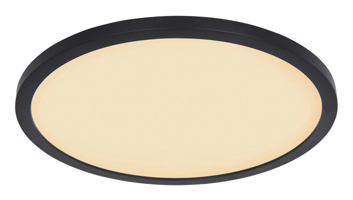 Led-deckenleuchte Sapana Ø 29,4 Cm Mit Memory-Funktion - Opal/Schwarz, Basics, Kunststoff (29,4/2,5cm) - Globo