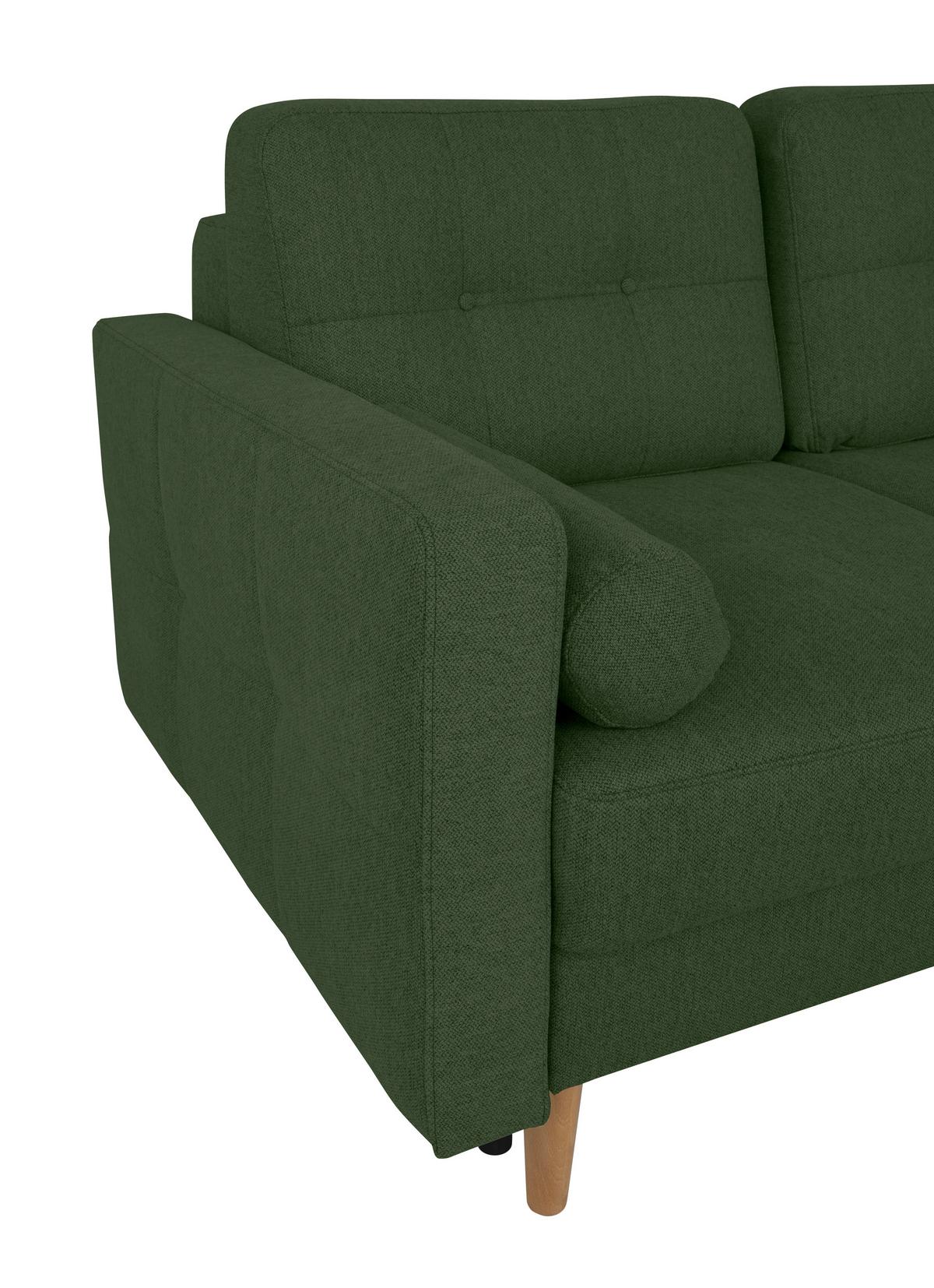 Ecksofa Noret, Grün S: 223x157 Cm - Buchefarben/Grün, Design, Textil (223/157cm) - MID.YOU