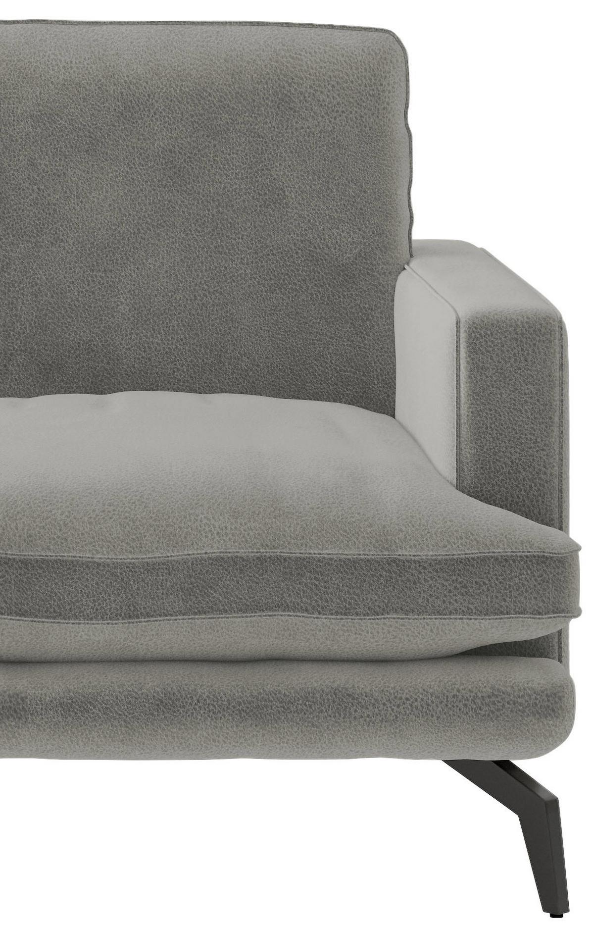 Ecksofa Bali - Champagner/Schwarz, Design, Textil (202/250cm) - Livetastic