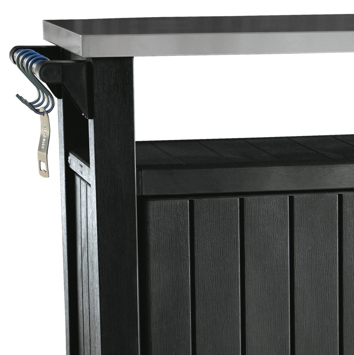 ZÁHRADNÝ PRÍRUČNÝ STOLÍK UNITY XL - grafitová, Modern, plast (134/52/90cm)