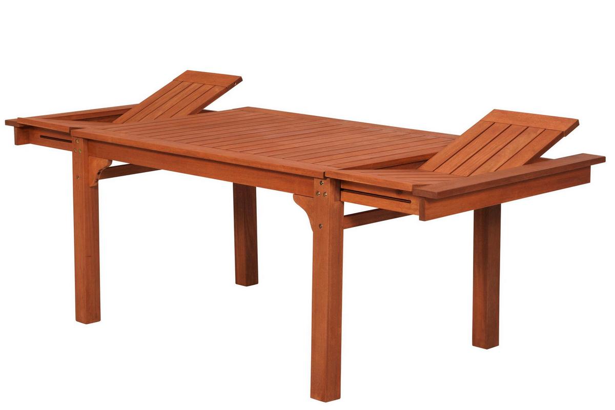 Gartentischgruppe Cordoba 7 -Teilig. Naturfarben - Eukalyptusholzfarben, KONVENTIONELL, Holz - Gardenson