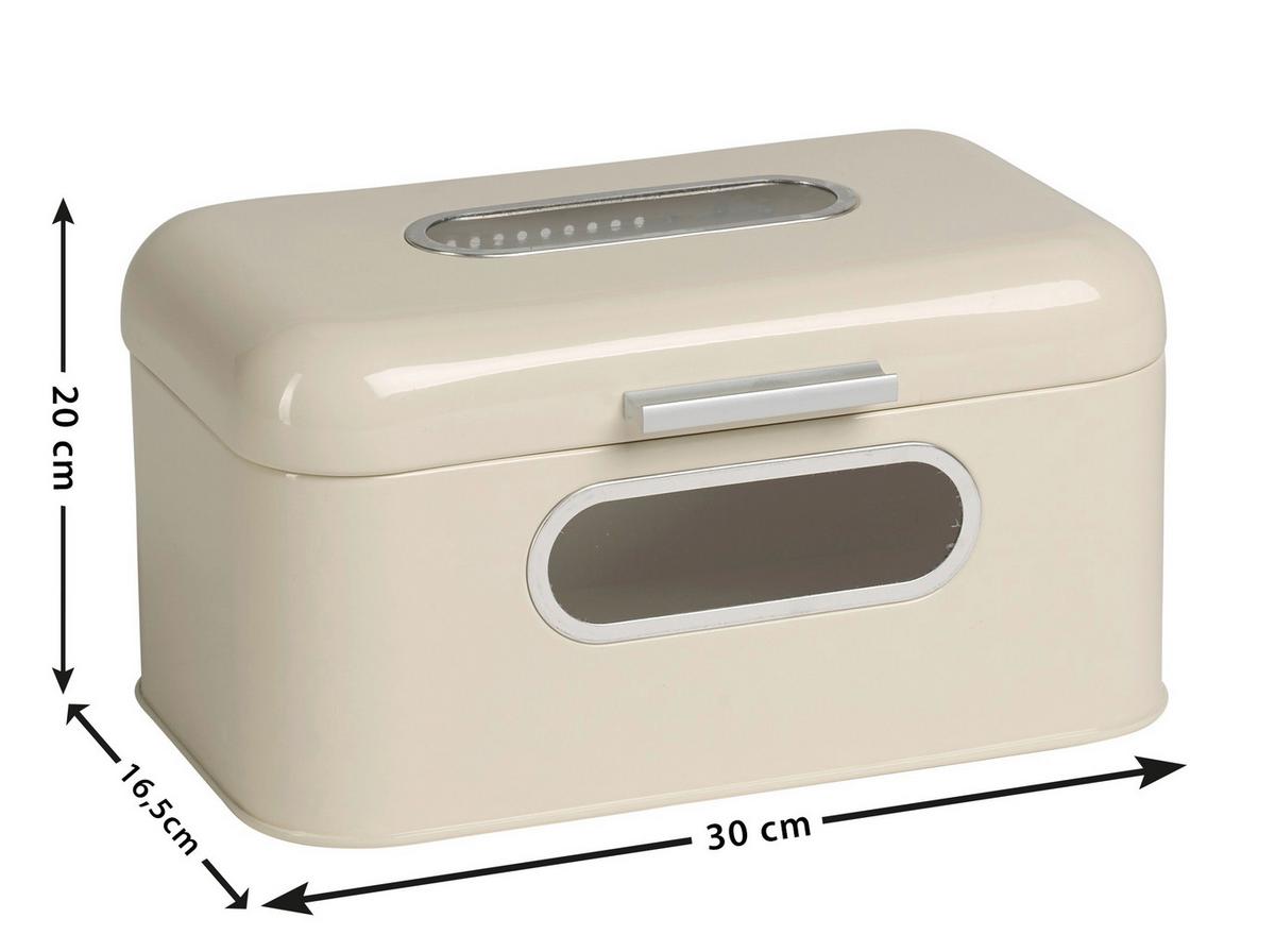 Brotkasten Aus Metall Small Lbh: Ca. 30x20x16,5 Cm - Creme, Trend, Metall (30/20/16,5cm) - Echtwerk