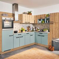Einbauküche Pn 100 Frei Planbar - Blau/Eichefarben, Holzwerkstoff - Pino