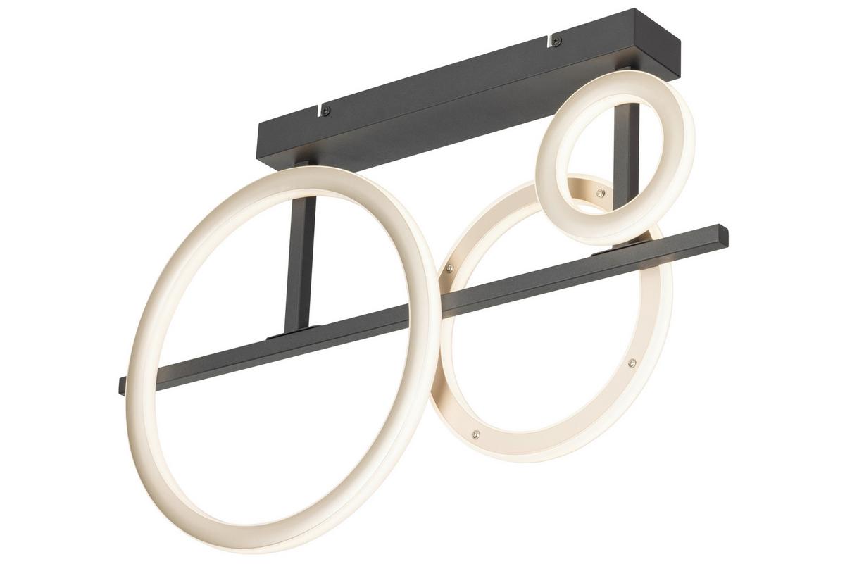 LED-Deckenleuchte Ceyada - Champagner/Schwarz, Basics, Kunststoff/Metall (65/40/7cm)