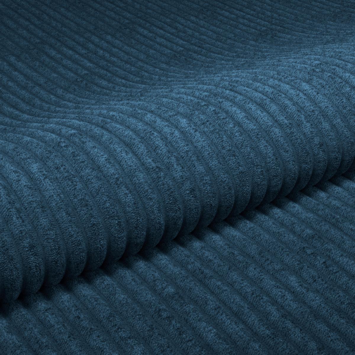 Rohová sedačka ALEX, tmavě modrý manšestr - přírodní barvy/tmavě modrá, Moderní, textil/plast (246/88cm)