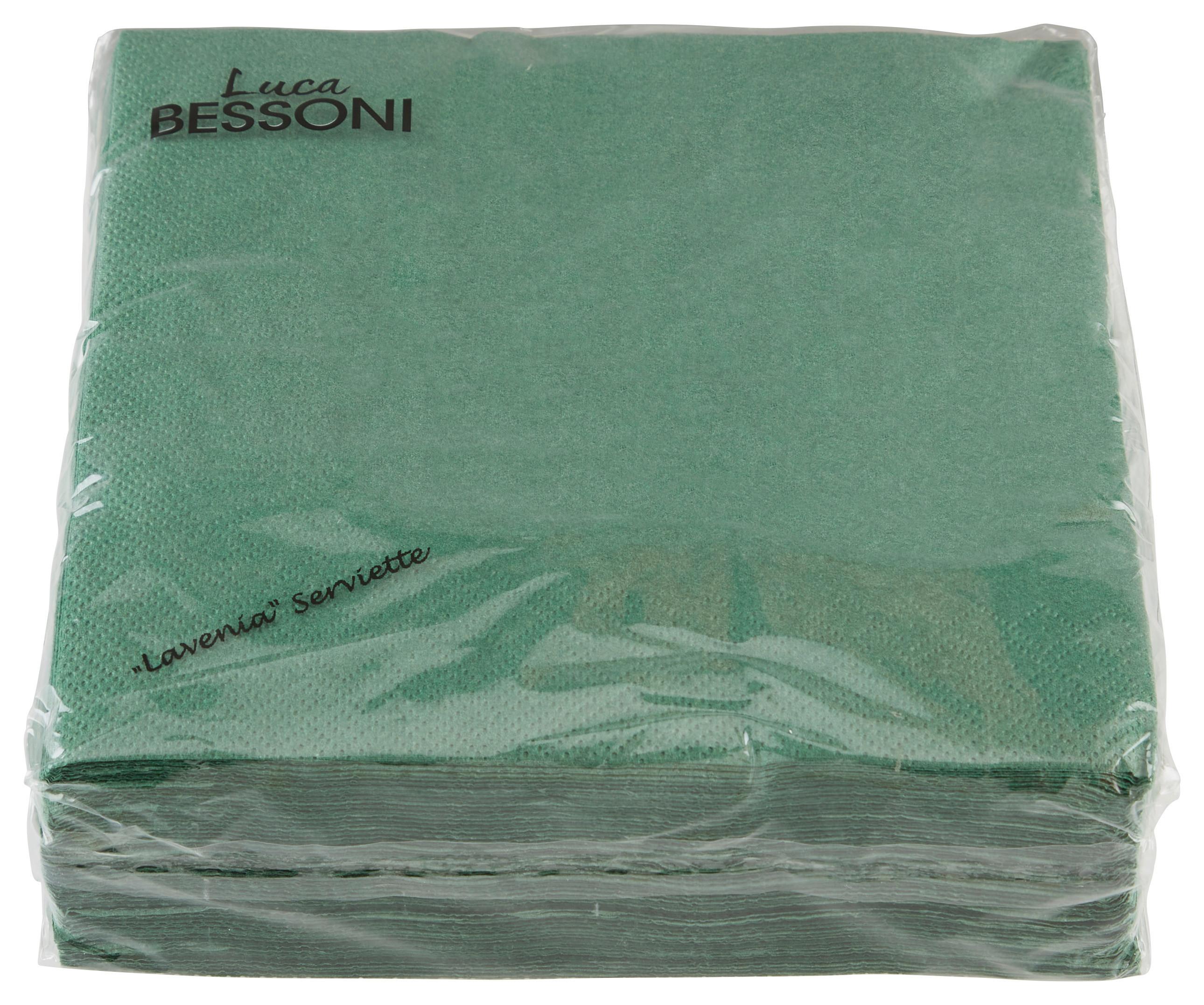 Serviette Lavenia Dunkelgrün 50 Stk. 33x33 cm - Dunkelgrün, MODERN, Papier (33/33cm) - Luca Bessoni