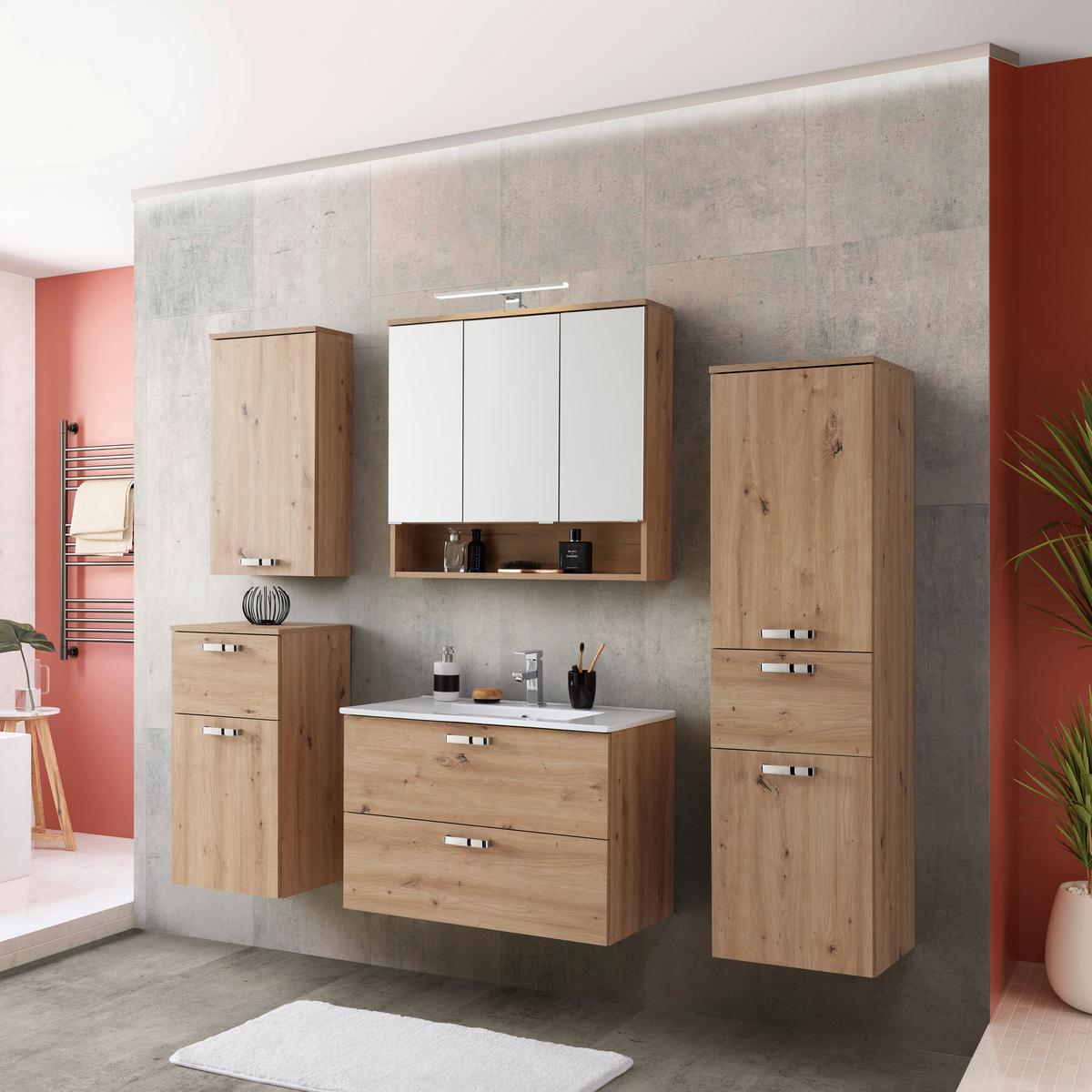 Unterschrank M. Soft-close Fresh B: 40 Cm Eiche Artisan - Weiß/Eiche Artisan, KONVENTIONELL, Holzwerkstoff (40/79/38,5cm) - Ondega