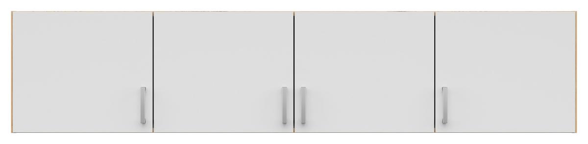 Nadstavec BRANDO 181cm dekor dub Artisan/biela matná - dub artisan/strieborná, Konventionell, kompozitné drevo/plast (181/39/54cm)