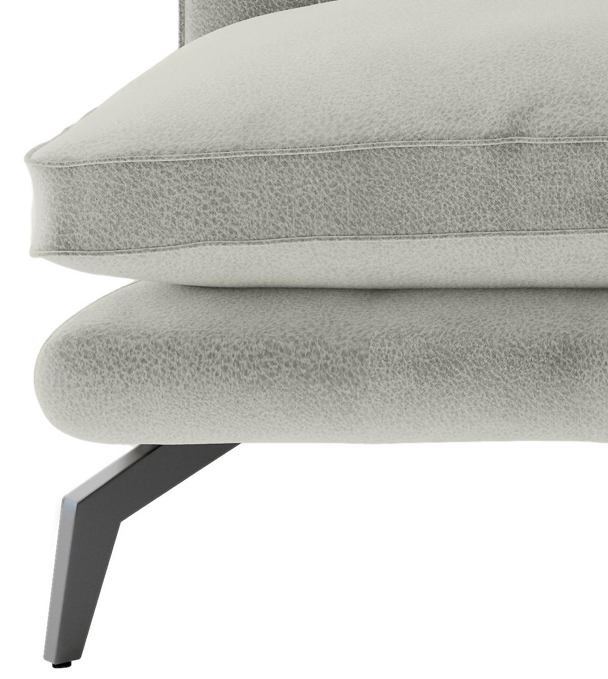 Sitzgarnitur Bali - Hellgrau/Schwarz, Design, Textil (202/250cm) - Livetastic