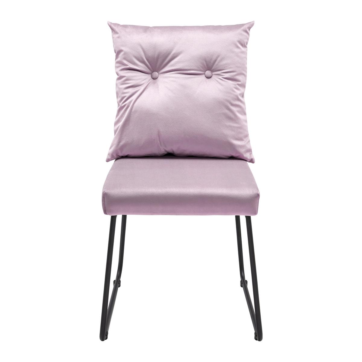 Židle ze sametu Bono růžová - růžová/černá, Moderní, kov/dřevo (44/90/58cm) - Bessagi Home