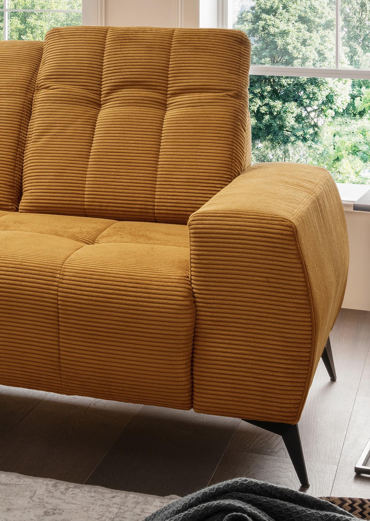 Ecksofa mit USB Anschluss Sano, Goldfarben,s: 180x258 cm - Goldfarben/Schwarz, MODERN, Textil (180/258cm) - Livetastic