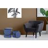 Hocker Arabella Blau H: 44 cm 2er-Set - Blau/Schwarz, Basics, Kunststoff/Textil (35,5/44/35,5cm) - Kayoom