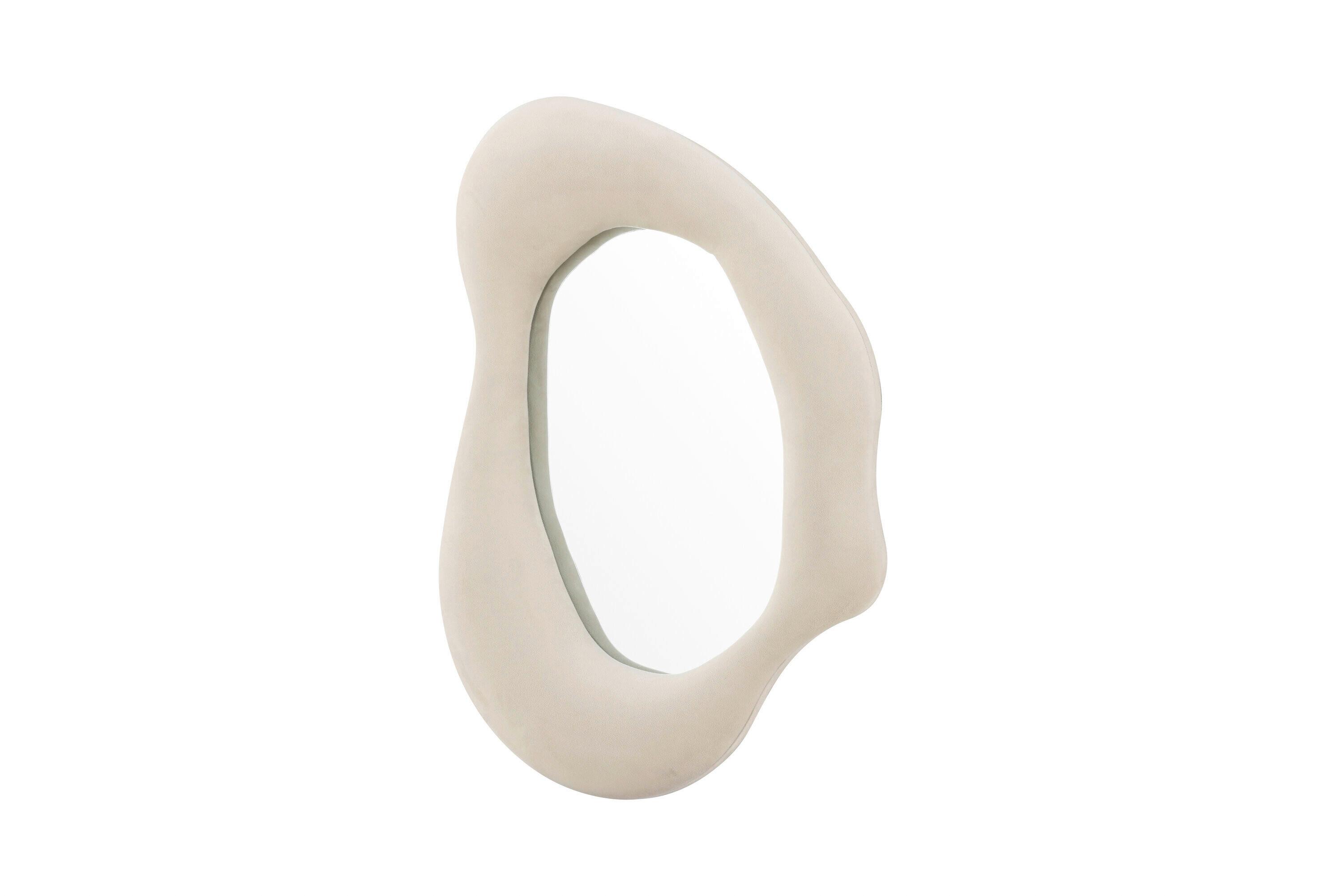 Dekospiegel Louisville Beige B: 49 cm - Beige, MODERN, Glas/Textil (49/70/8cm) - Livetastic