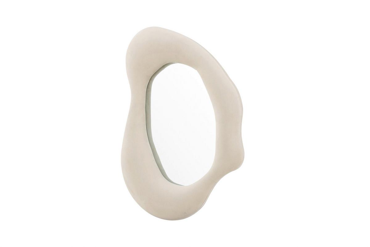 Dekospiegel Louisville Beige B: 49 cm - Beige, MODERN, Glas/Textil (49/70/8cm) - Livetastic