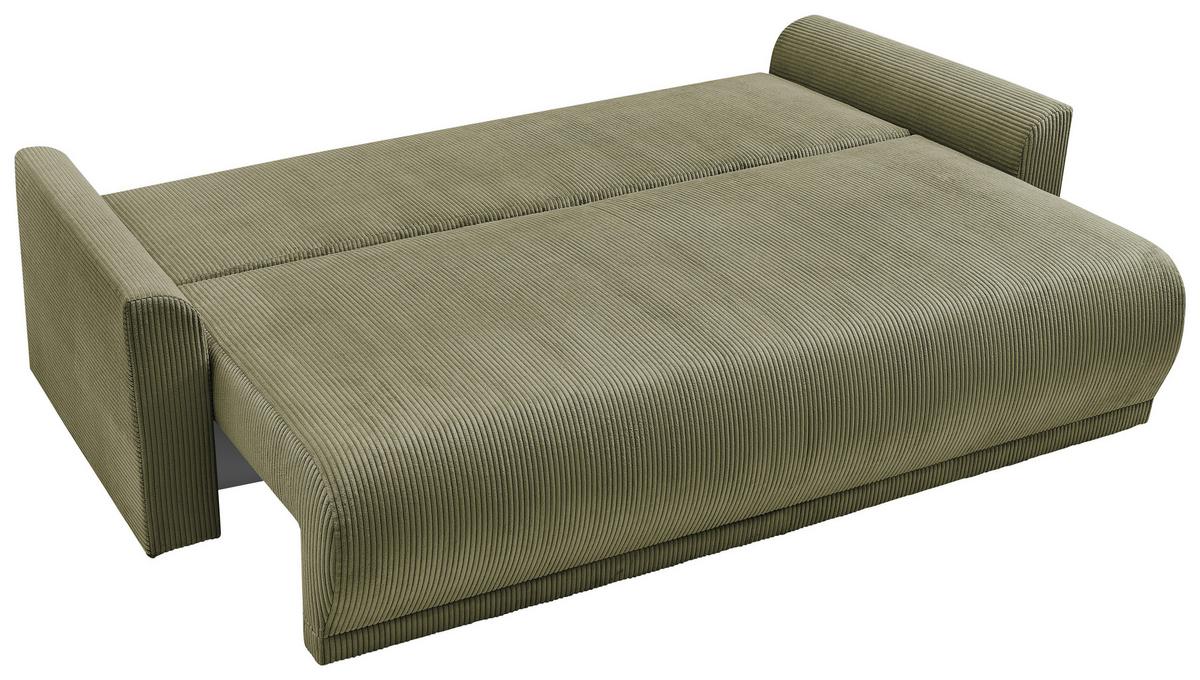 Rozkladacia pohovka KIM, olivovozelený menčester - olivovozelená, Modern, drevo (234/90/103cm)