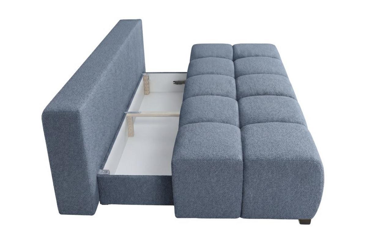 Boxspringová pohovka BOB, modrá ženilka - modrá/čierna, Konventionell, kompozitné drevo/textil (209/105cm) - Based