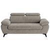 2-Sitzer-Sofa Hudson Kopfteile verstellbar Schlammfarben - Schlammfarben/Schwarz, Textil (194/84/100cm) - MID.YOU