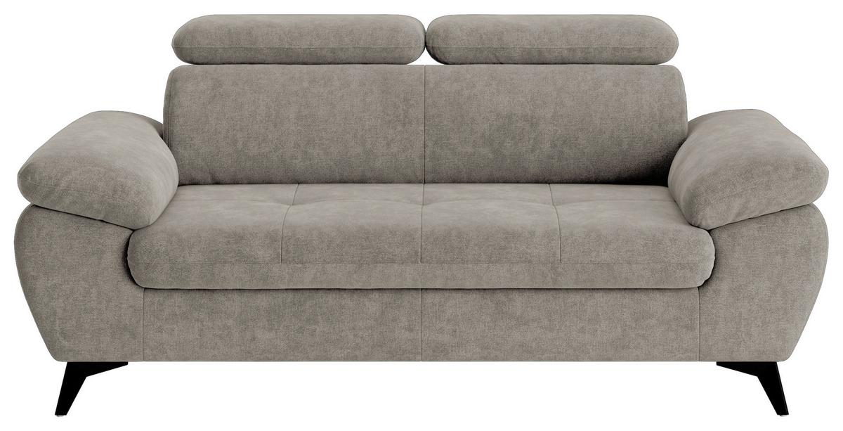 2-Sitzer-Sofa Hudson Kopfteile verstellbar Schlammfarben - Schlammfarben/Schwarz, Textil (194/84/100cm) - MID.YOU