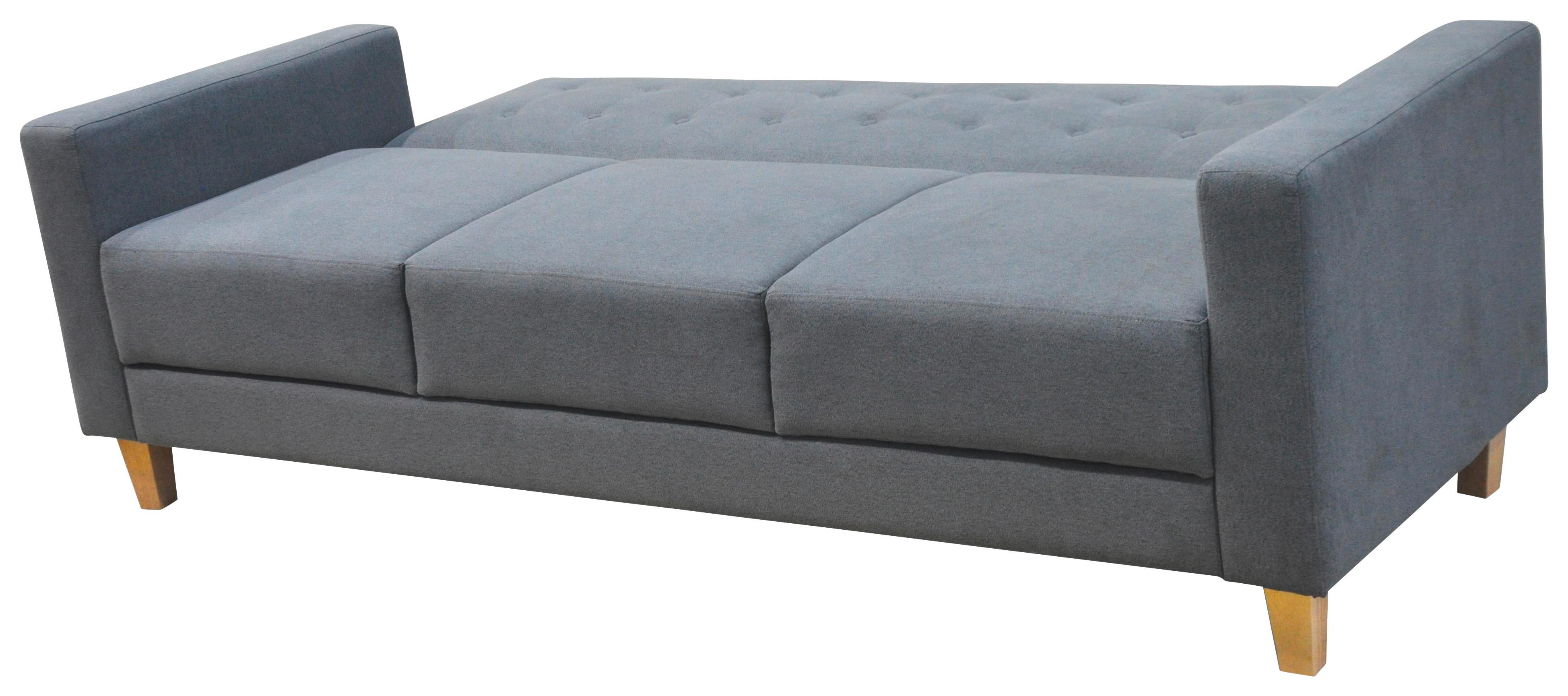 3-Sitzer-Sofa mit Schlaffunkt. Levi Grau - Naturfarben/Grau, MODERN, Holz/Textil (208/85/88cm) - Ondega