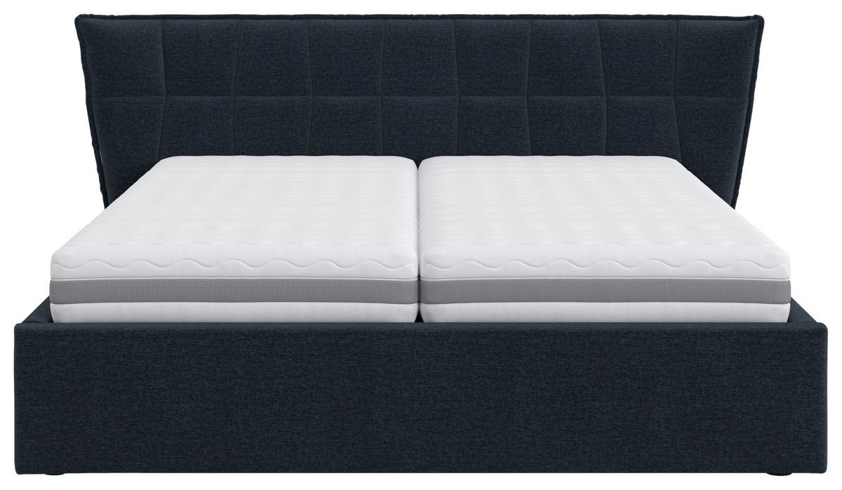 Kárpitozott Ágy Marsala 160/200 Cm - sötétkék/antracit, Modern, faalapú anyag/textil (160/200cm)