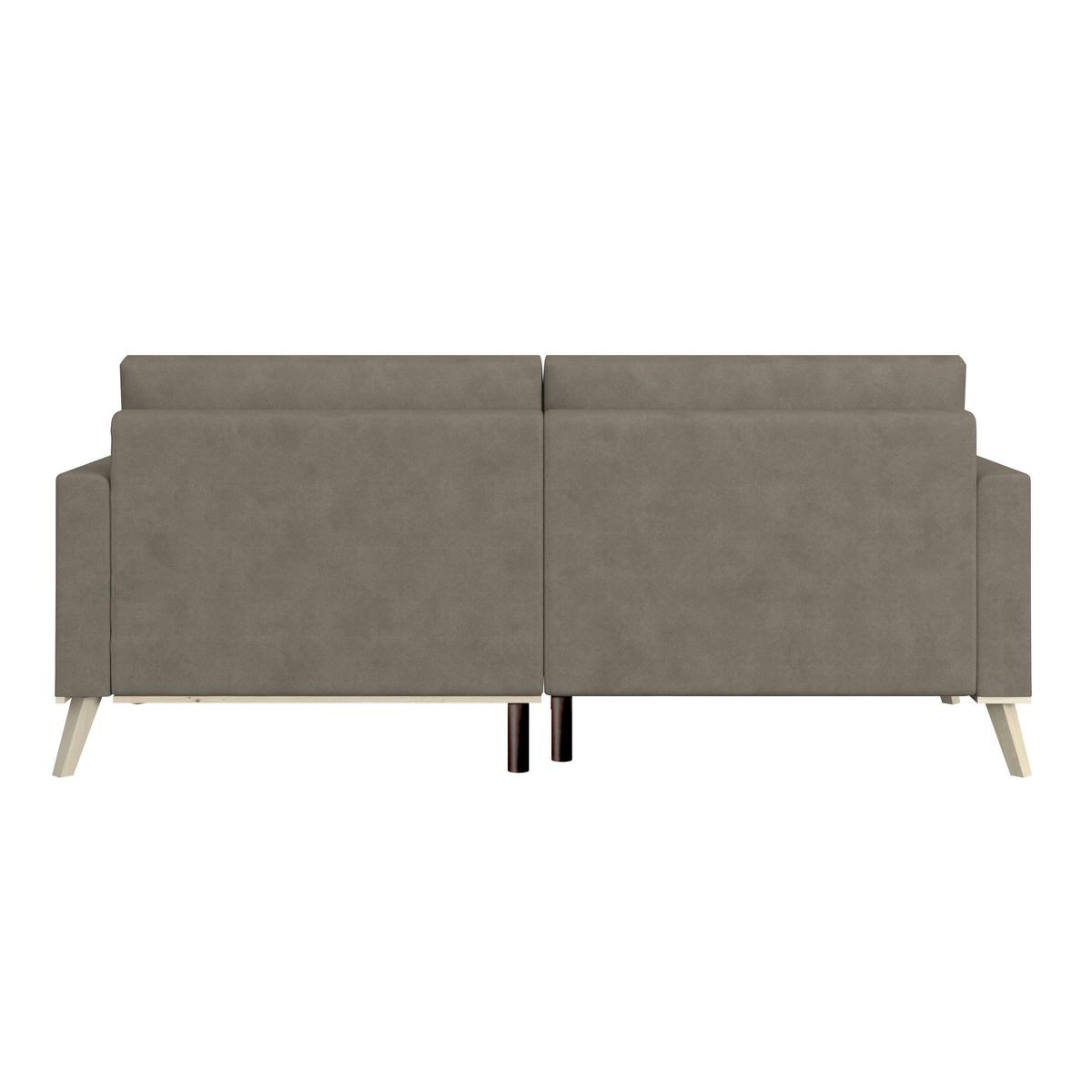 Rohová sedacia súprava CARINI, obojstranná, svetlohnedá - svetlohnedá/krémová, Basics, drevo/textil (222/152cm)