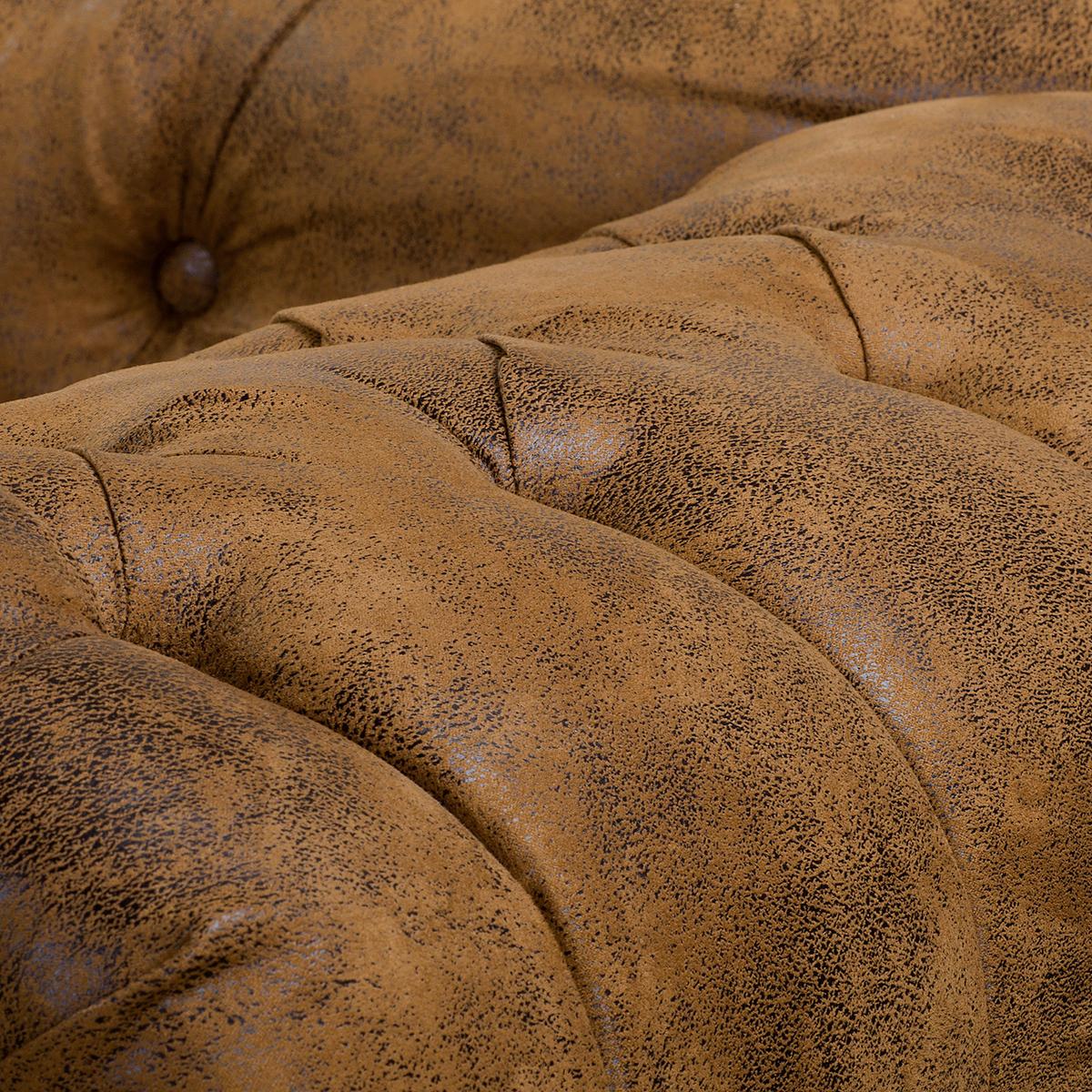 Récamiere Pako Cognac B: 185cm - Cognac/Braun, Design, Textil (185/93/75cm) - Livetastic