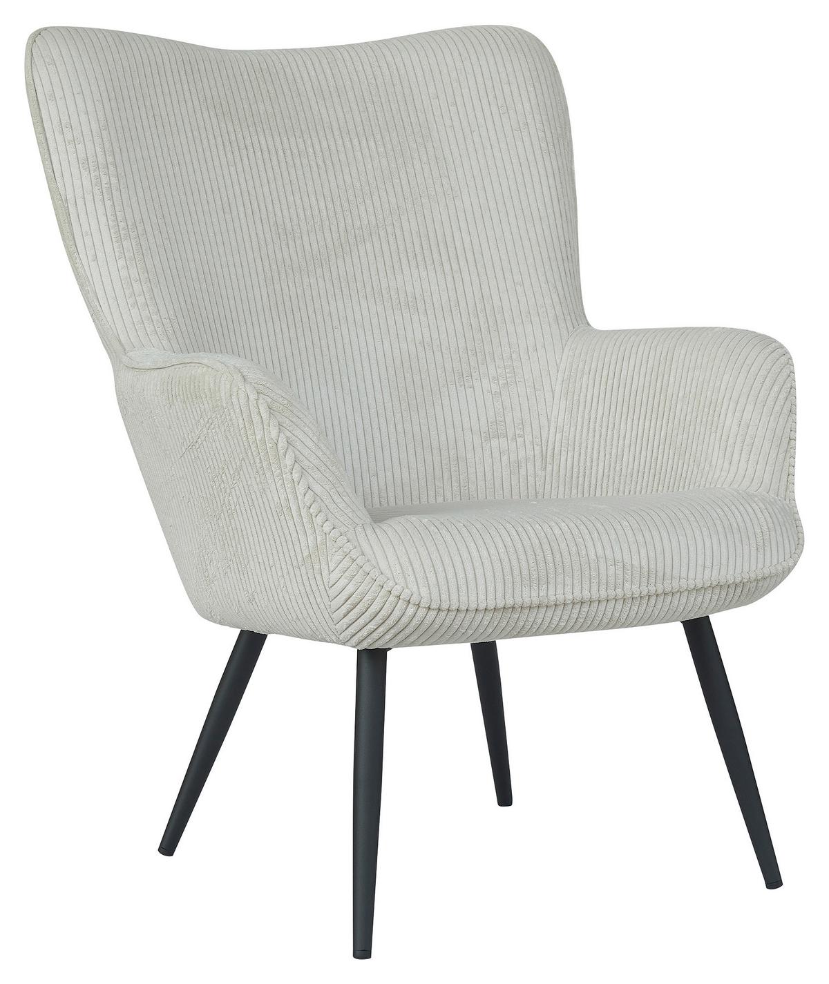 Sesselset 2-Teilig Elefenbein - Elfenbein/Schwarz, Basics, Textil - MID.YOU