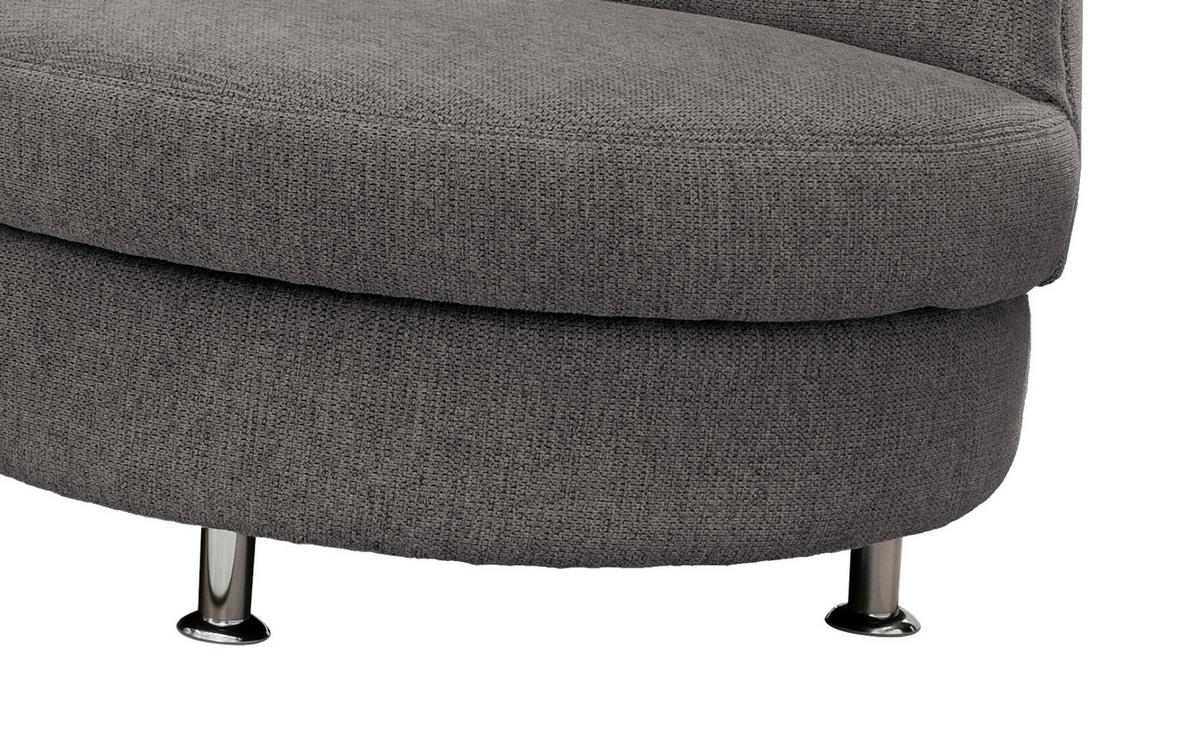 Ecksofa mit Relaxfunktion Parole Graubraun Chenille - Chromfarben/Graubraun, MODERN, Textil (275/236cm) - Livetastic