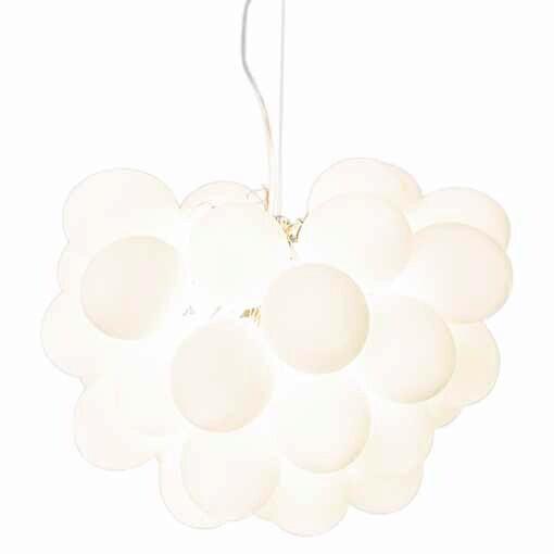 Deckenleuchte Gross H: 45 cm 8-Flammig, Glaselemente Weiß - Weiß, Design, Glas (50/45cm) - By Rydéns