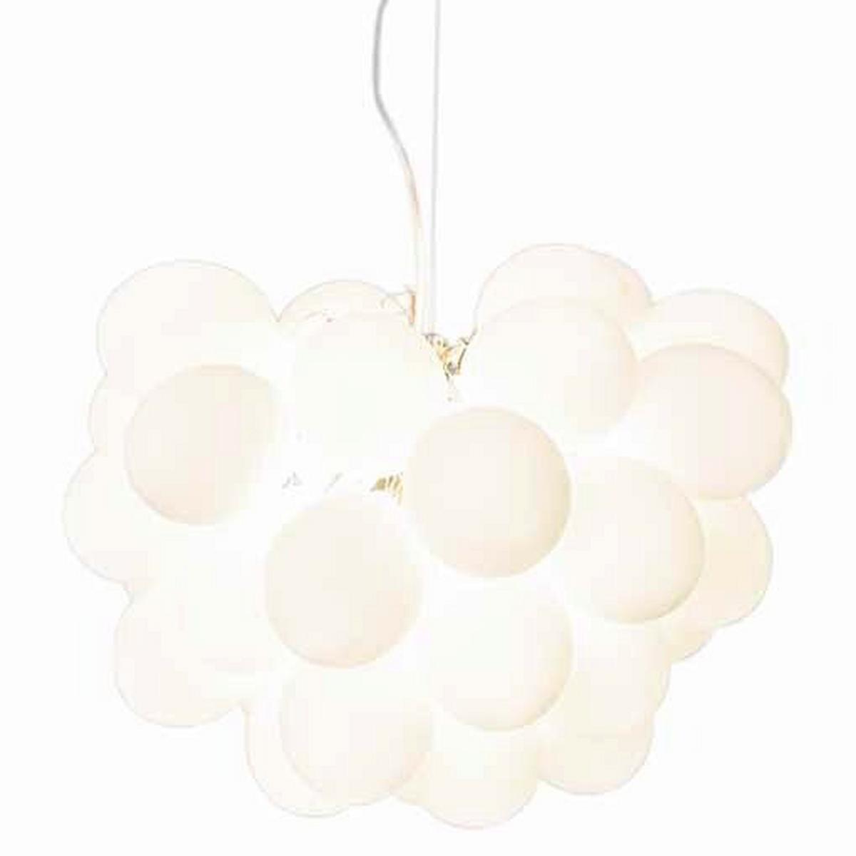 Deckenleuchte Gross H: 45 cm 8-Flammig, Glaselemente Weiß - Weiß, Design, Glas (50/45cm) - By Rydéns