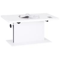 Couchtisch Höhenverstellbar + Ausziehbar Sonata, Weiß - Schwarz/Weiß, ROMANTIK / LANDHAUS, Holzwerkstoff (55-110/110/57-73cm) - MID.YOU