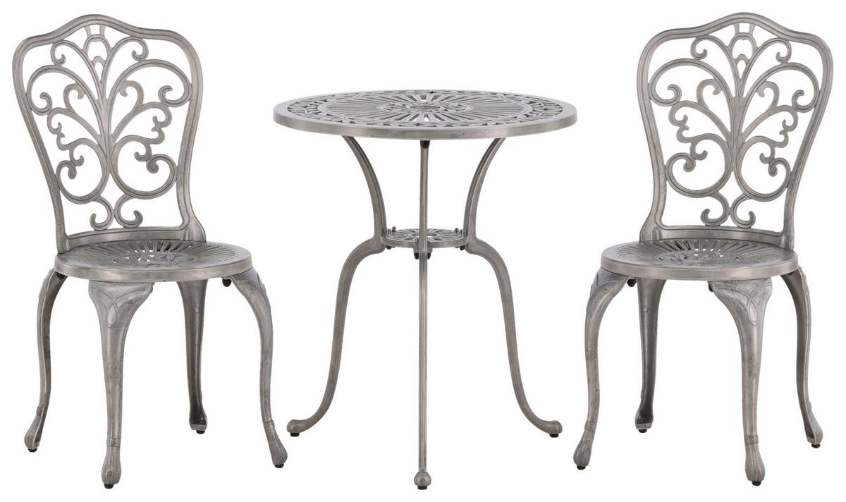 Balkonset Nandin - Silberfarben, KONVENTIONELL, Metall - Gardenson