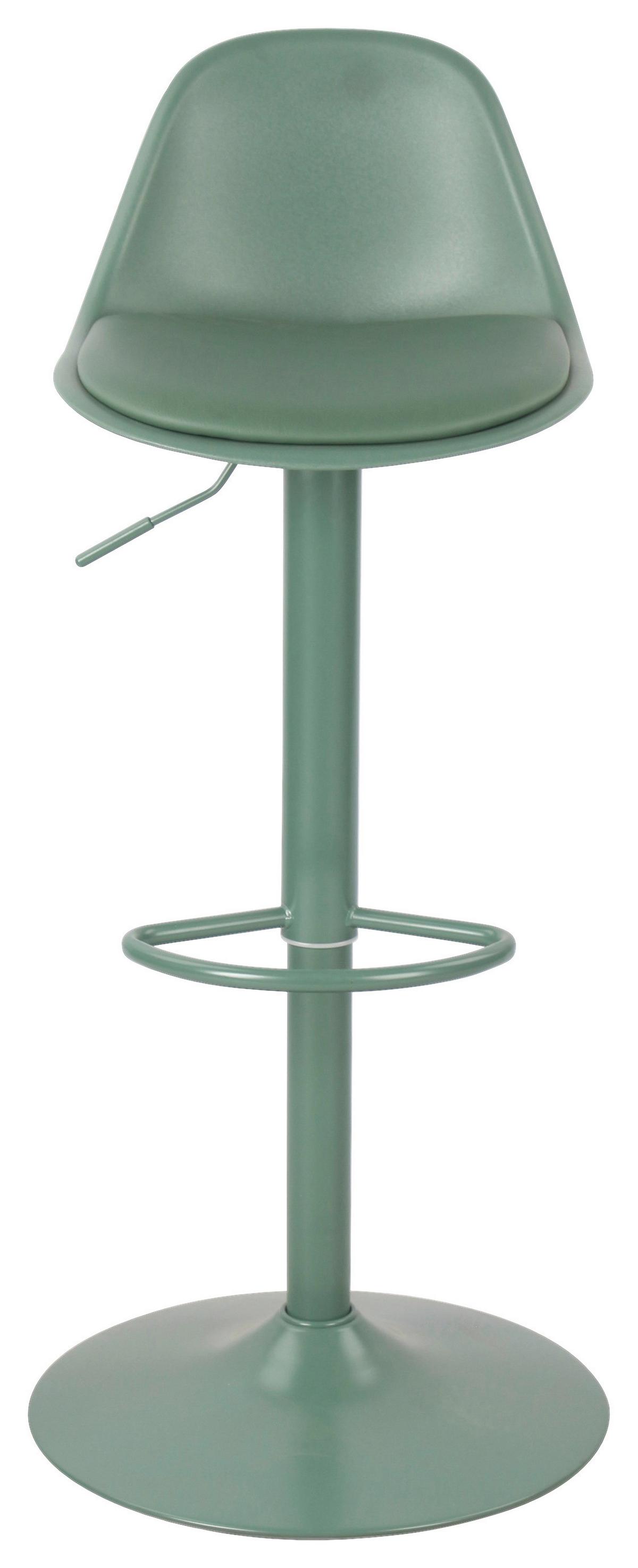 Barhocker höhenverstellbar Conte Lederlook Grün - Grün, MODERN, Kunststoff/Textil (40/103/43cm)