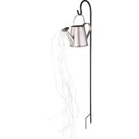 Solarleuchte mit Erdspieß Gießkanne Greta H: 112 cm - Silberfarben/Hellgrau, KONVENTIONELL, Metall (30/17/112cm) - Homezone