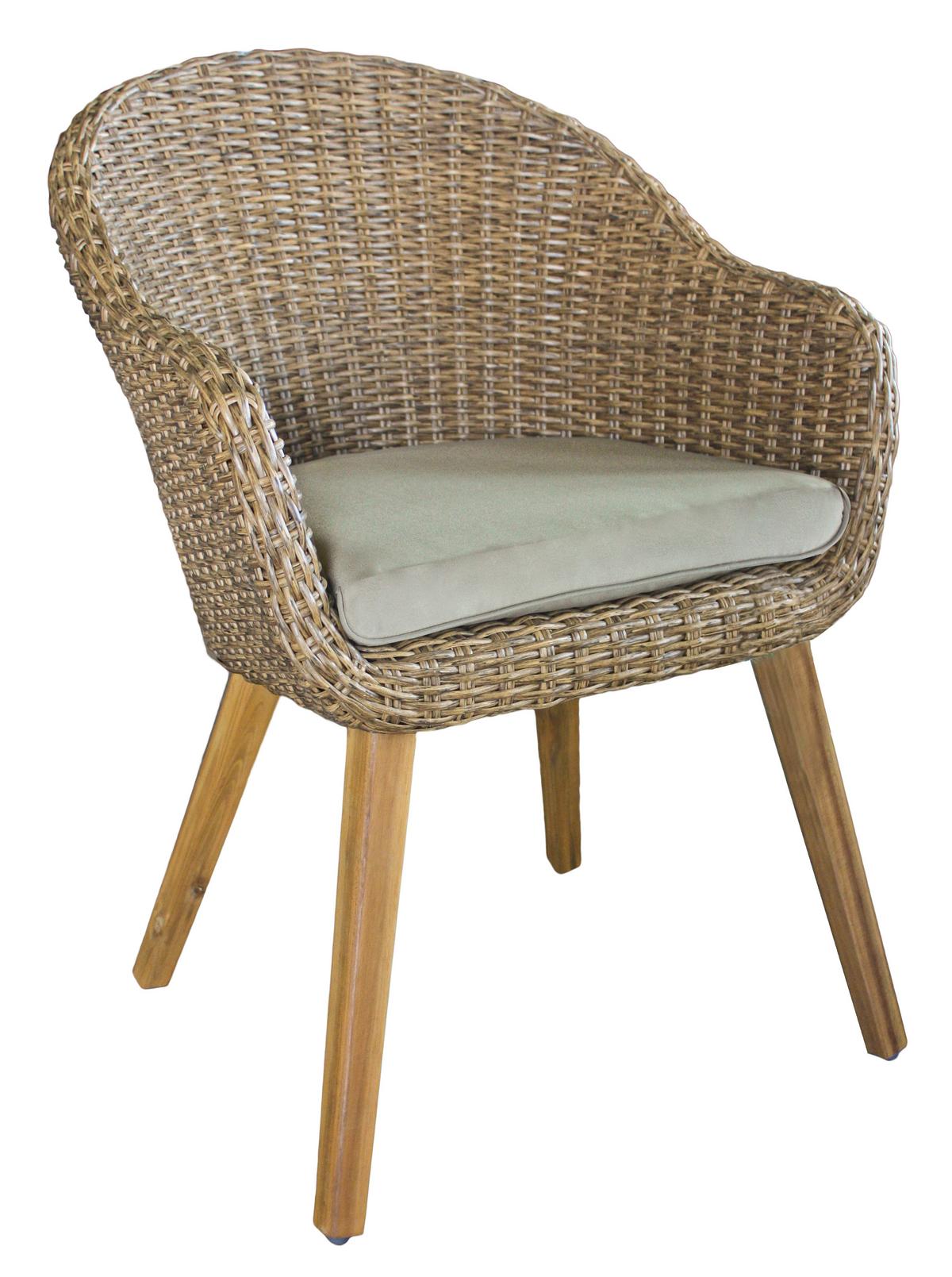 Gartenstuhl-Set Stapelbar Carson Holz, Kunststoff - Taupe/Hellbraun, Basics, Holz/Kunststoff (64/53/76cm) - Gardenson