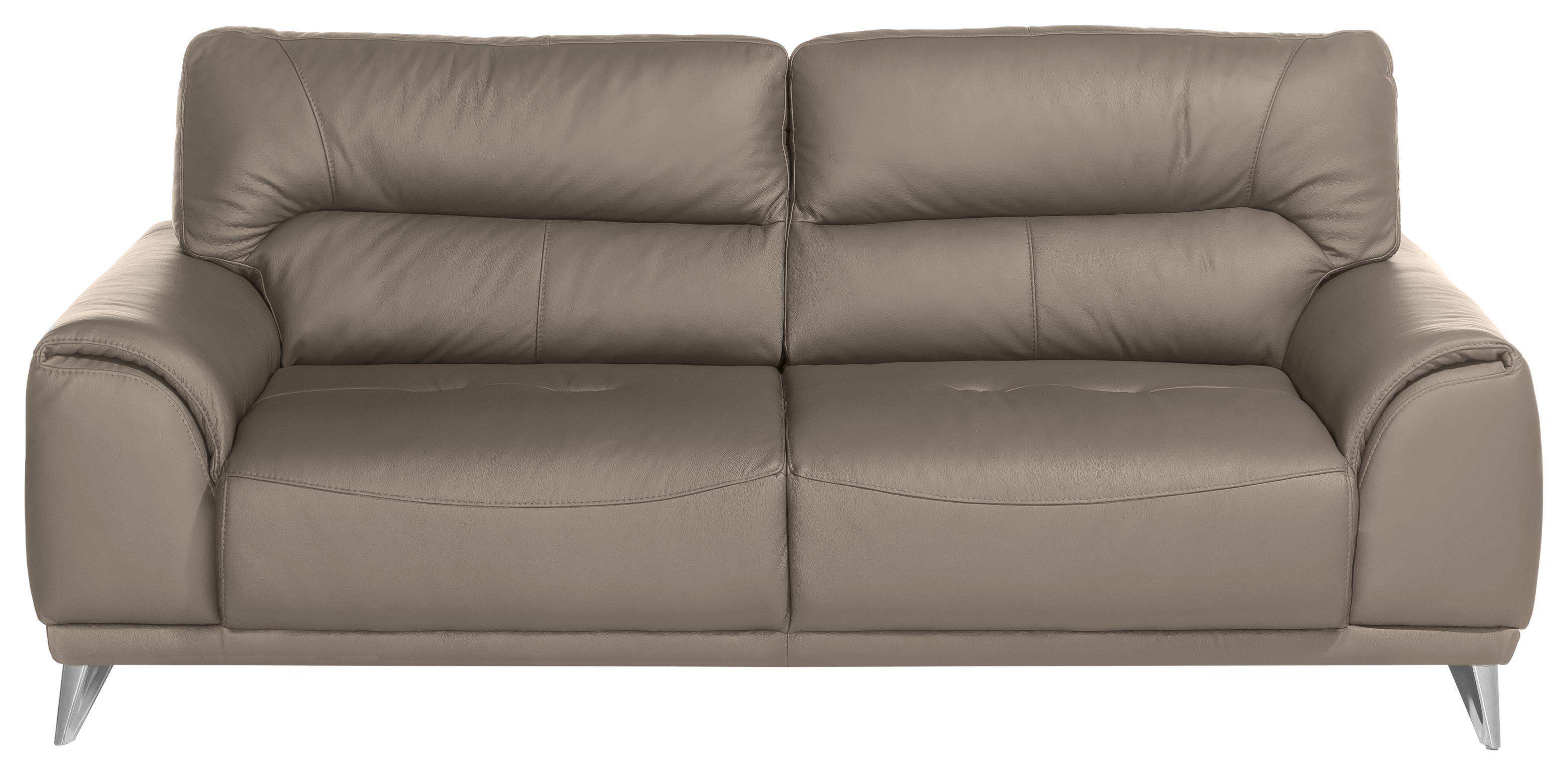 Dreisitzer-sofa Frisco - Sandfarben/Chromfarben, MODERN, Textil (210/92/96cm)