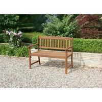 Gartenbank Echtholz 2-Sitzer Borkum mit Rückenlehne - Braun, KONVENTIONELL, Holz (109/86/58cm) - Gardenson