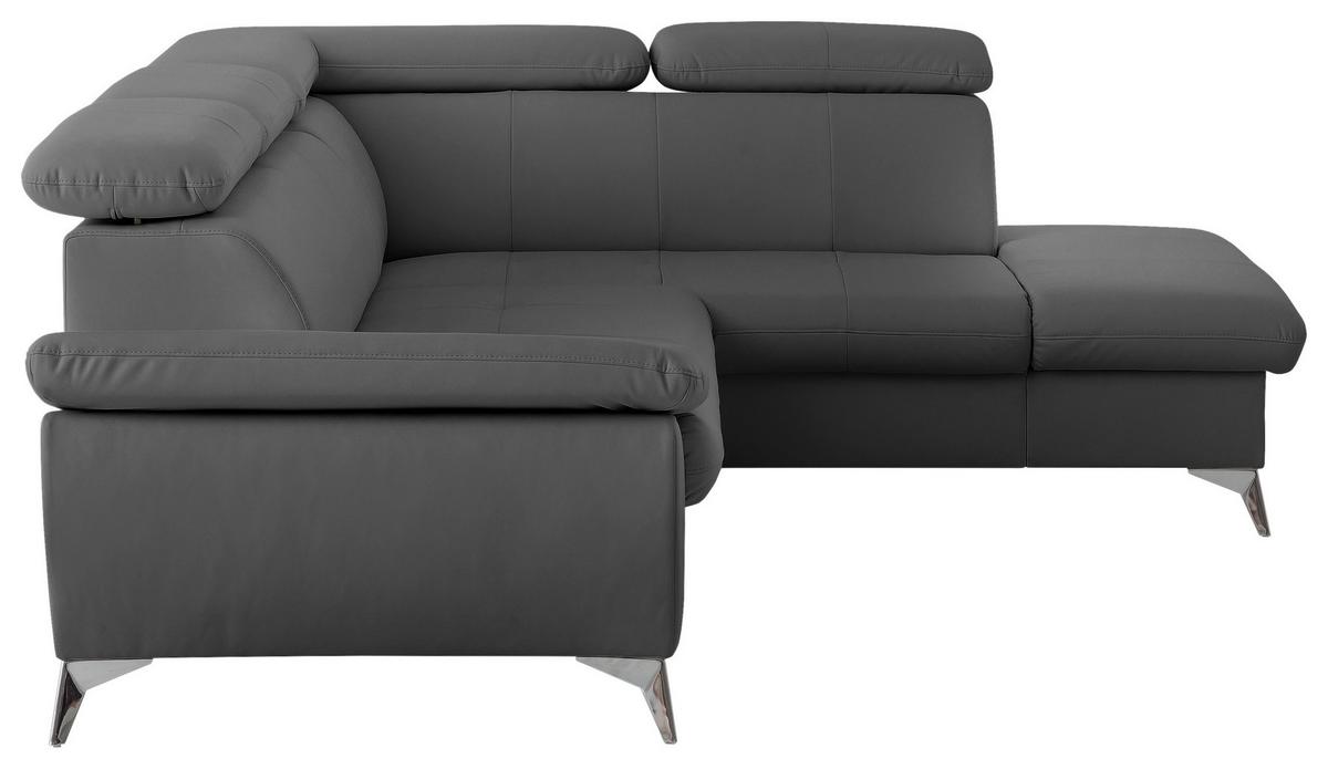 Ecksofa mit Schlaffunktion und Bettkasten Gisele Grau - Chromfarben/Grau, KONVENTIONELL, Textil (256/209cm) - Livetastic