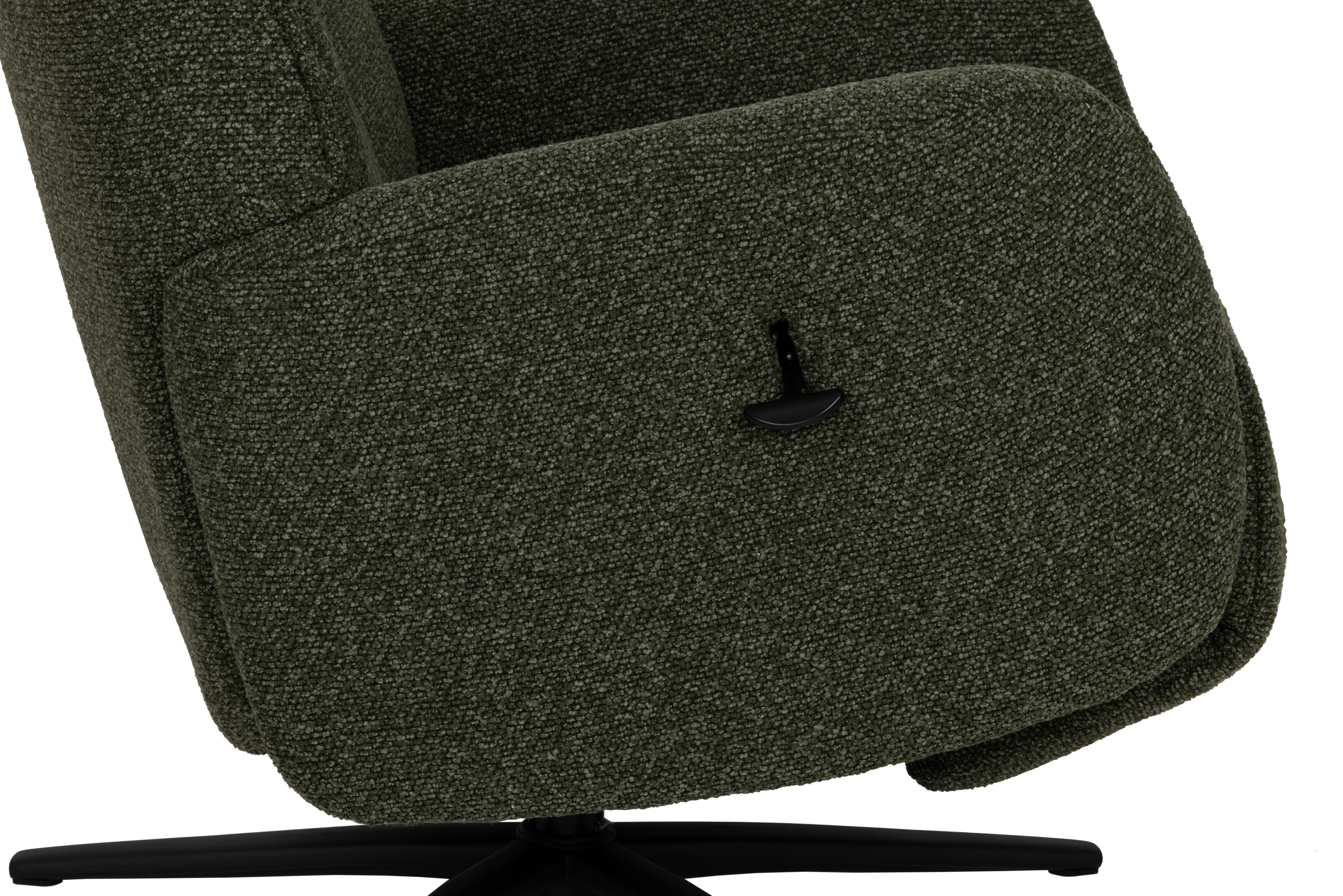 Relaxsessel Snooze Dunkelgrün B: 77 Cm - Dunkelgrün/Schwarz, Design, Holz/Textil (77/112/86cm) - Livetastic