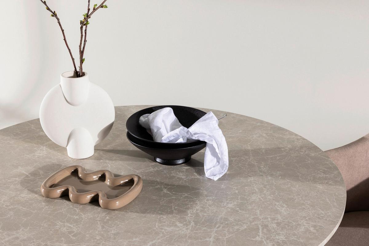 Esstisch Lycke Beige Dxh: 110x75 Cm - Beige, MODERN, Holz/Metall (110/75cm) - Livetastic