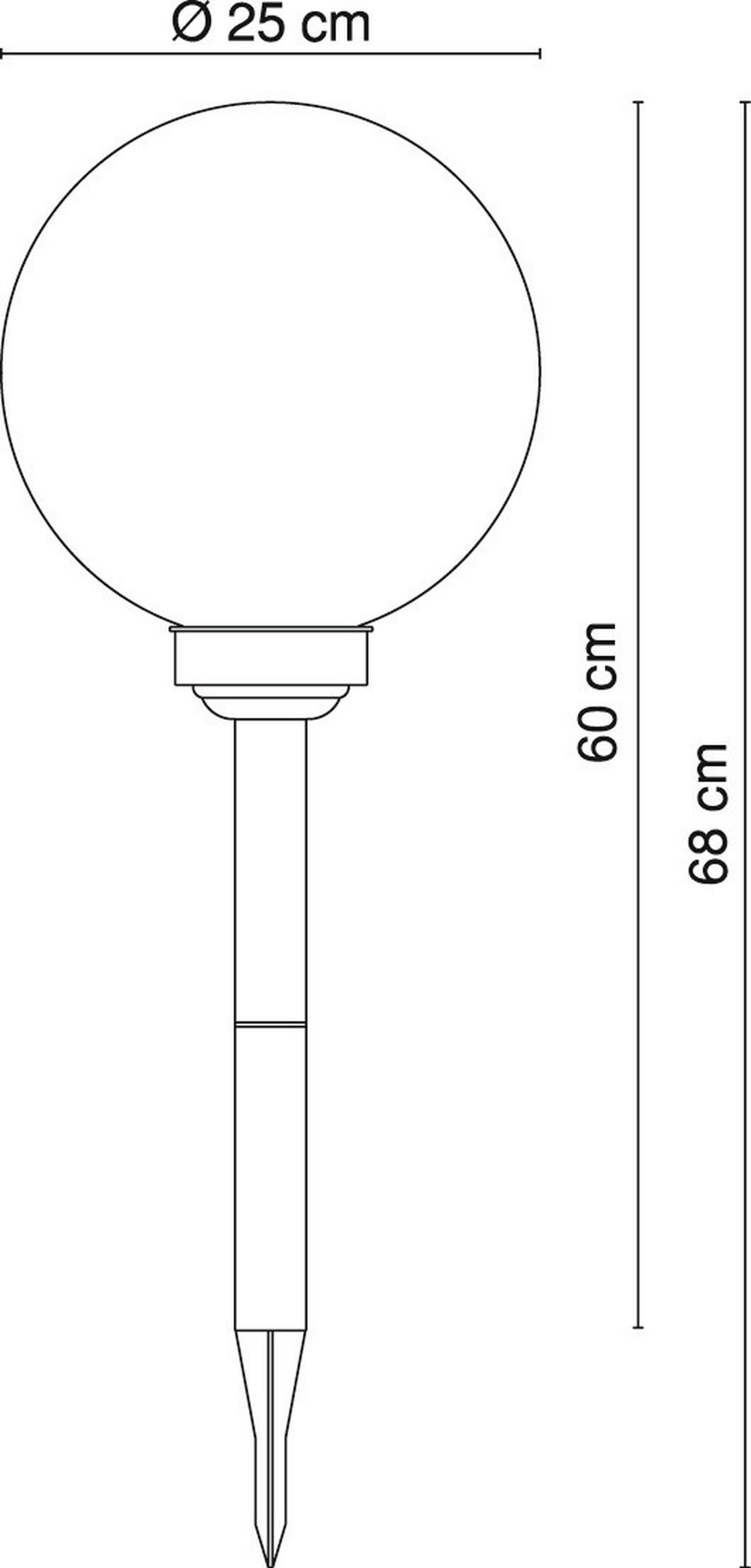 Solarleuchte 3377 - Silberfarben/Weiß, Basics, Kunststoff (25/68cm) - Globo