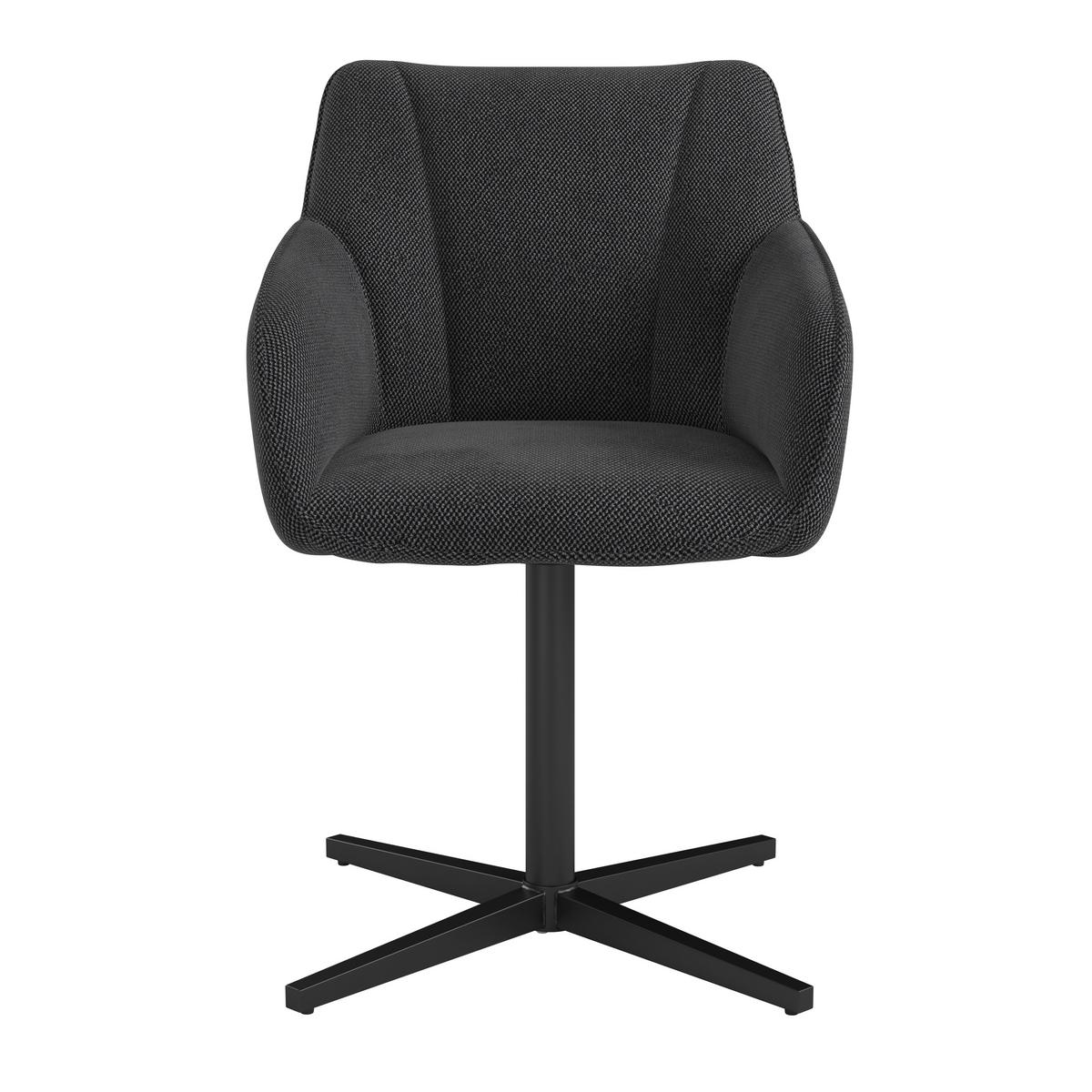 Négylábú Szék Rosina - fekete, Modern, textil/fa (56/84/60cm)