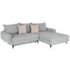 Ecksofa Wave - Silberfarben/Schwarz, MODERN, Holz/Textil (266/189cm)