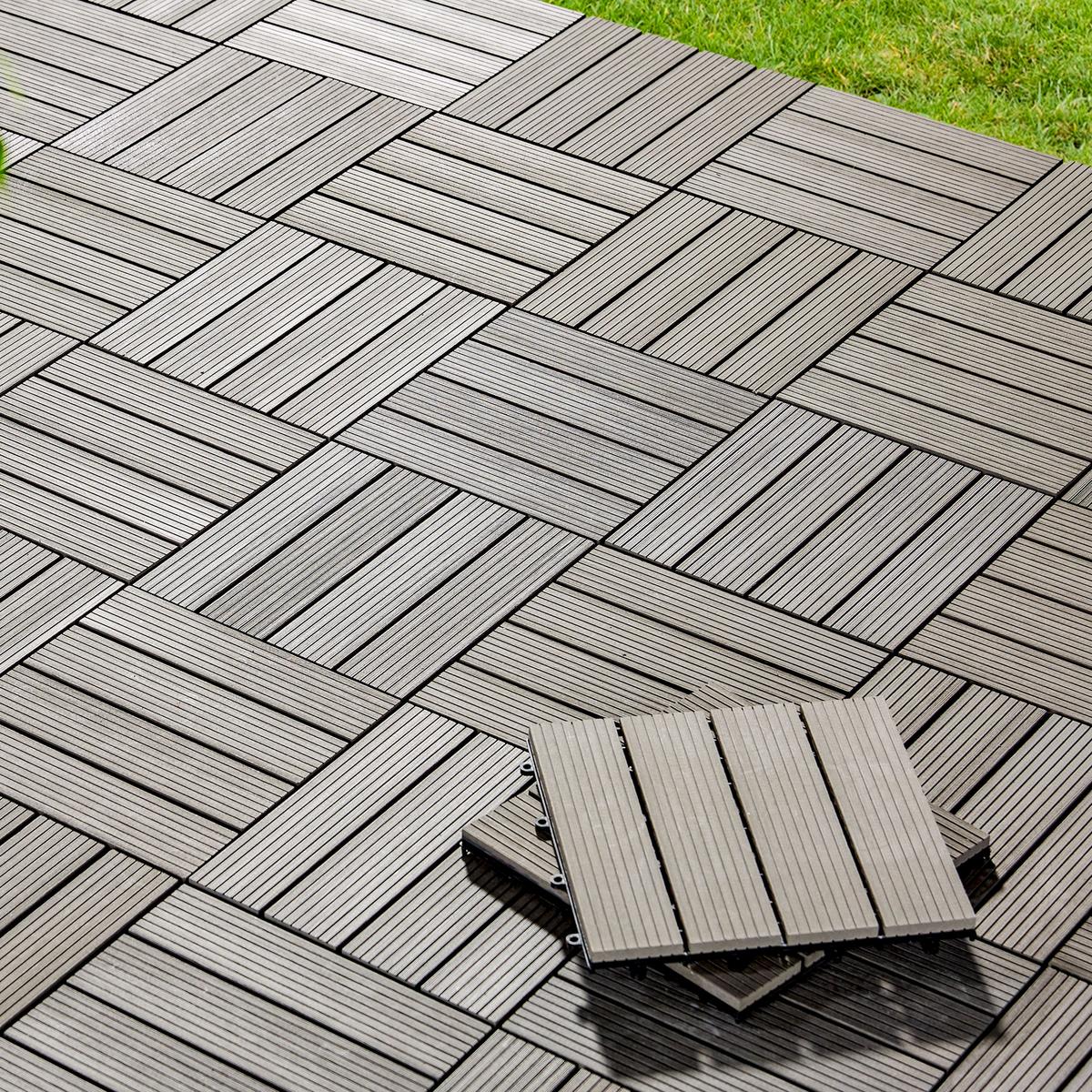 TERASOVÁ DLAŽDICE WILLI - šedá, plast (30/2,2/30cm) - Mömax