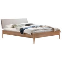 Bett Fanano Eichefarben 140x200 Cm - Eichefarben/Hellgrau, KONVENTIONELL, Holz/Textil (140/200cm) - Hasena